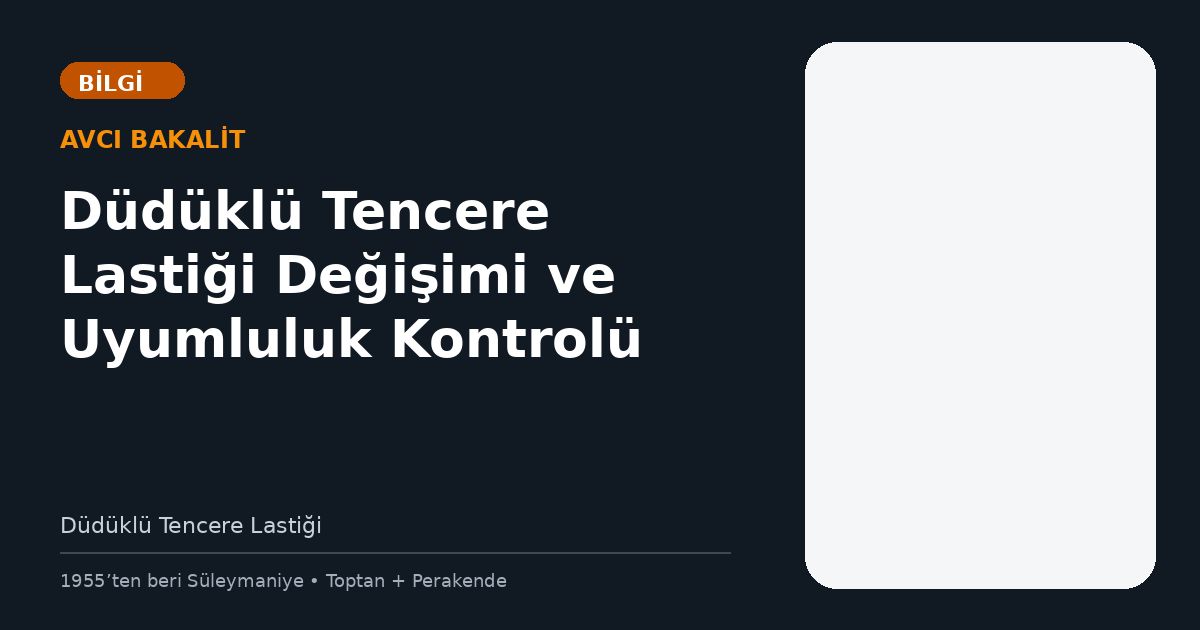 Düdüklü Tencere Lastiği Değişimi ve Uyumluluk Kontrolü