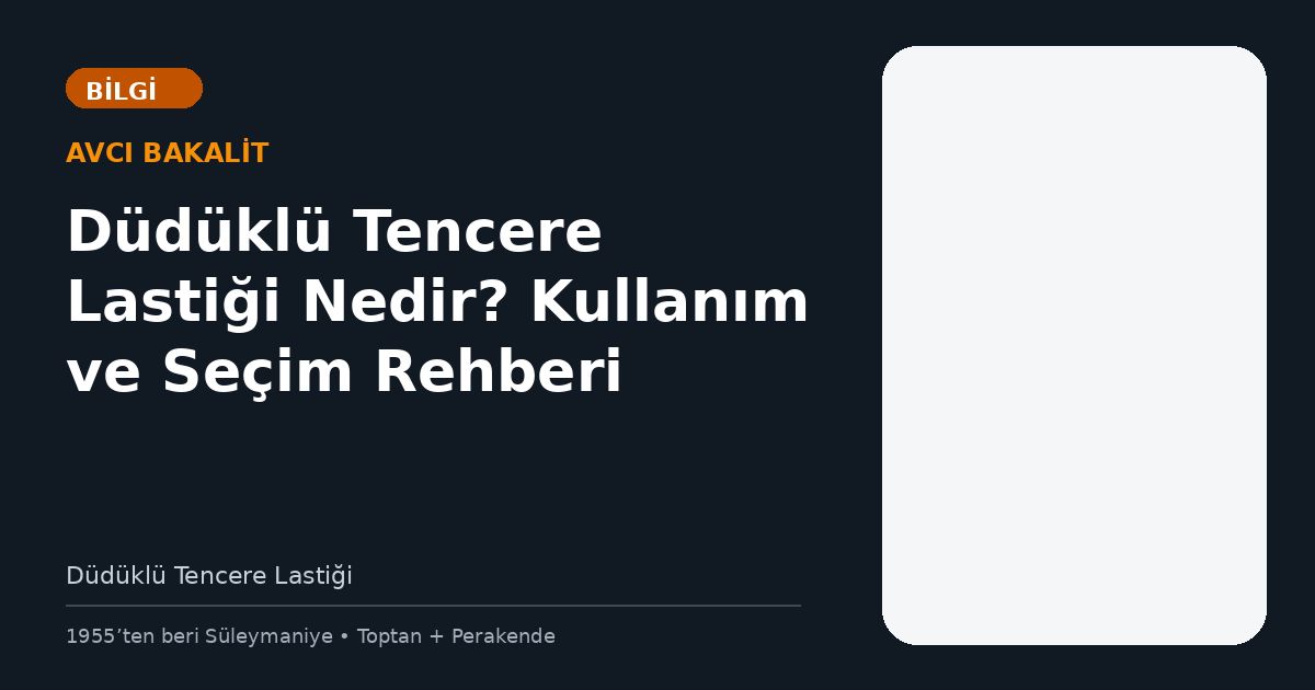 Düdüklü Tencere Lastiği Nedir? Kullanım ve Seçim Rehberi