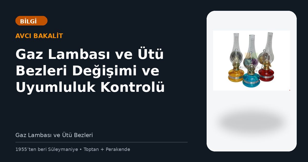 Gaz Lambası ve Ütü Bezleri Değişimi ve Uyumluluk Kontrolü
